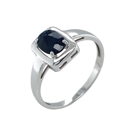 Кольцо из белого золота 585 пробы с сапфирами