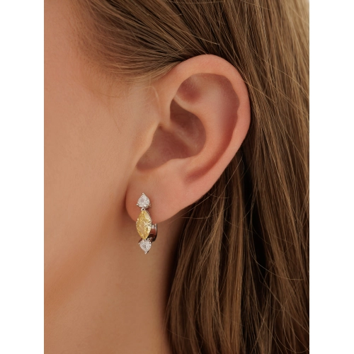 Серьги из серебра 925 пробы с цветными цирконами