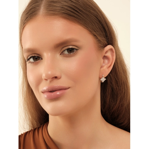 Серьги из серебра 925 пробы с цирконами