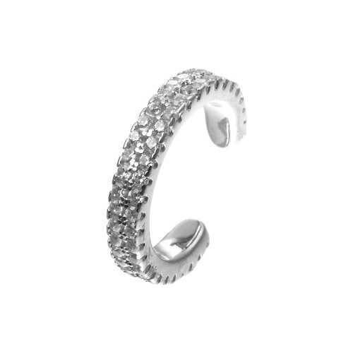 Серьга (925) циркон каффа