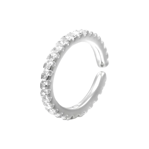 Серьга (925) циркон каффа