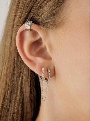 Серьга (925) циркон