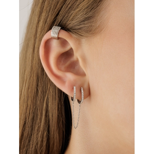 Серьга (925) циркон