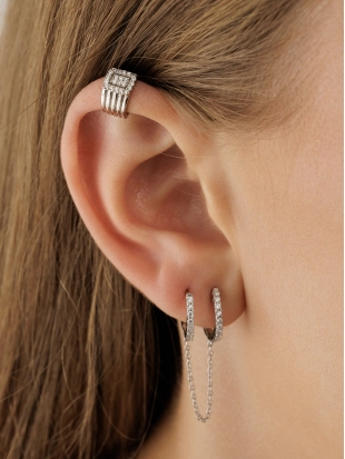 Серьга (925) циркон