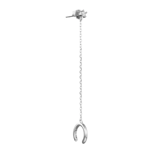 Серьга (925) циркон каффа
