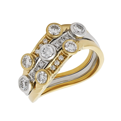 Кольцо из желтого золота 750 пробы с бриллиантами