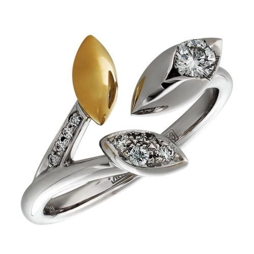 Кольцо из белого золота 750 пробы с бриллиантами