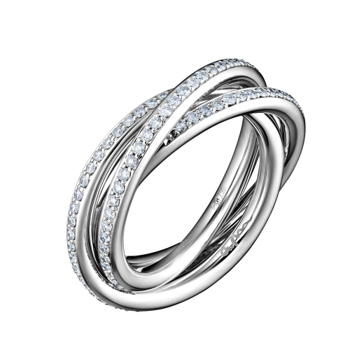 Кольцо из белого золота 750 пробы с бриллиантами