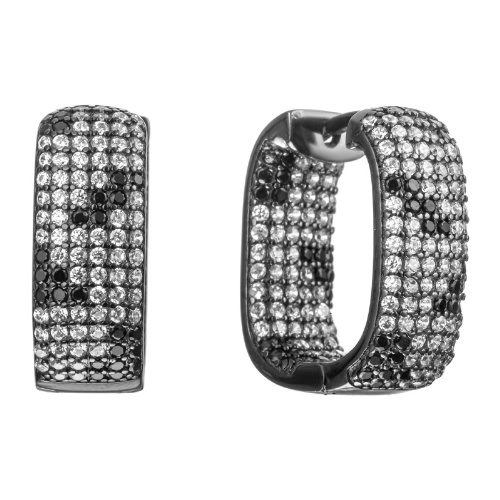 Серьги из серебра 925 пробы с цветными цирконами