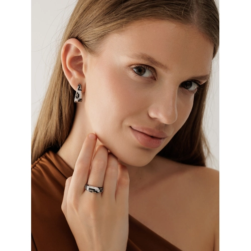 Серьги из серебра 925 пробы с цветными цирконами