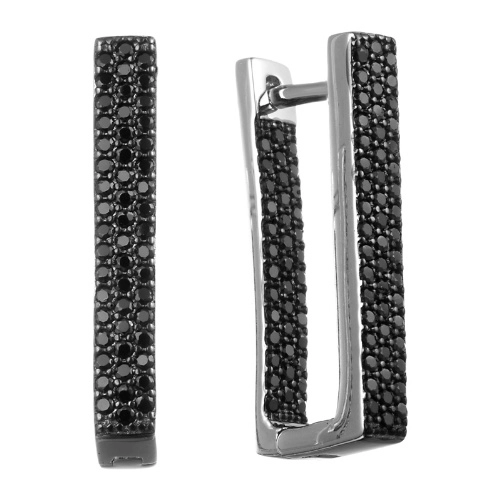 Серьги из серебра 925 пробы с цветными цирконами