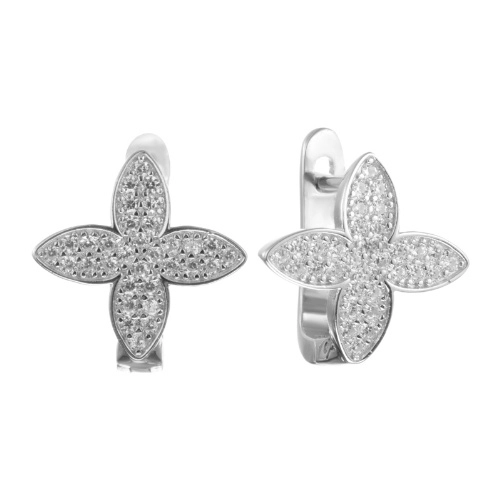 Серьги из серебра 925 пробы с цирконами