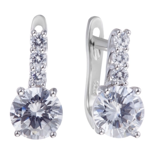 Серьги из серебра 925 пробы с цирконами