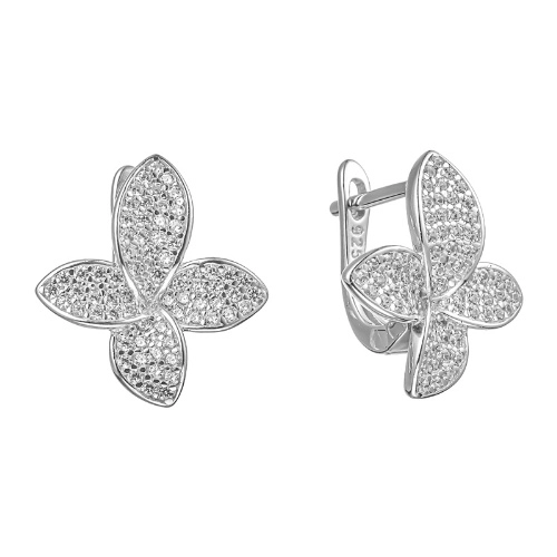 Серьги из серебра 925 пробы с цирконами