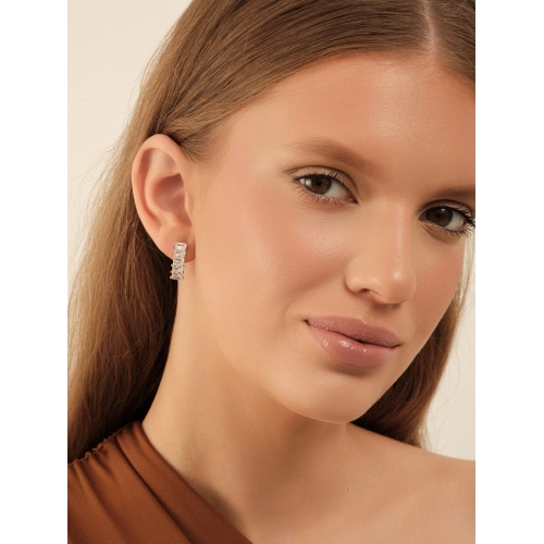 Серьги из серебра 925 пробы с цирконами