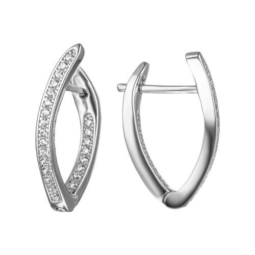 Серьги из серебра 925 пробы с цирконами