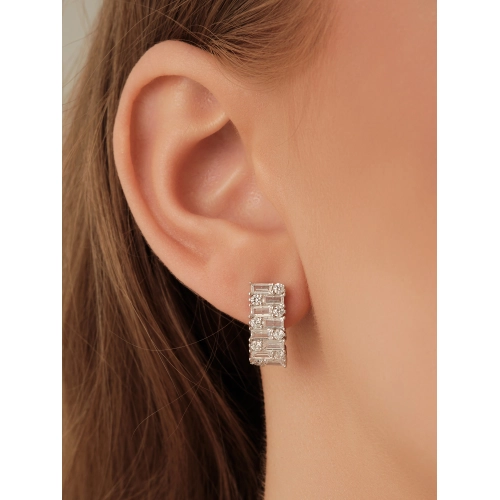 Серьги из серебра 925 пробы с цирконами