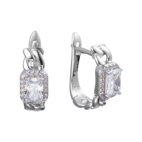Серьги из серебра 925 пробы с цирконами