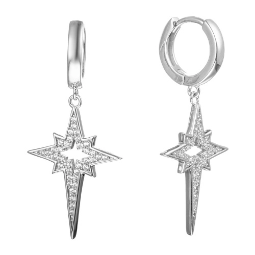 Серьги из серебра 925 пробы с цирконами