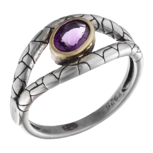 Кольцо из серебра 925 пробы с аметистом