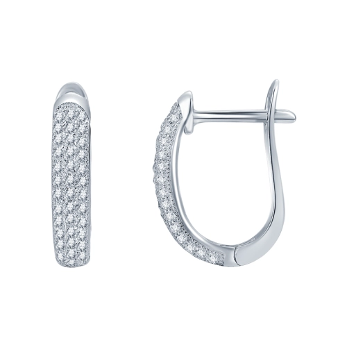 Серьги из серебра 925 пробы с цирконами