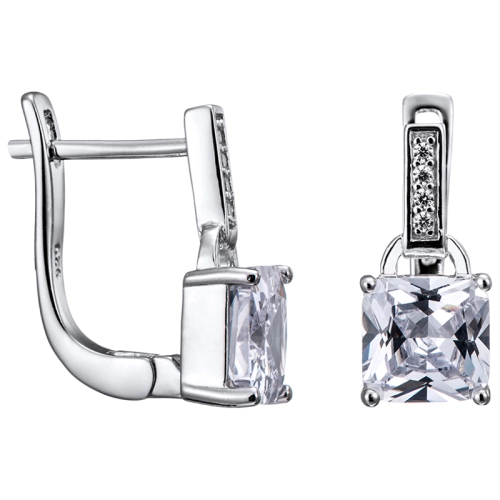 Серьги из серебра 925 пробы с цирконами