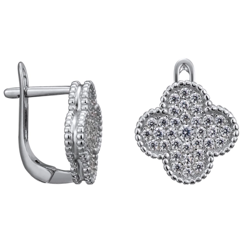 Серьги из серебра 925 пробы с цирконами