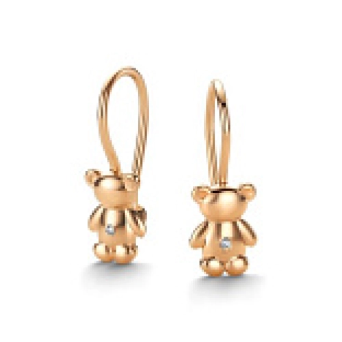 Серьги петельки из золота 585 пробы с бриллиантами