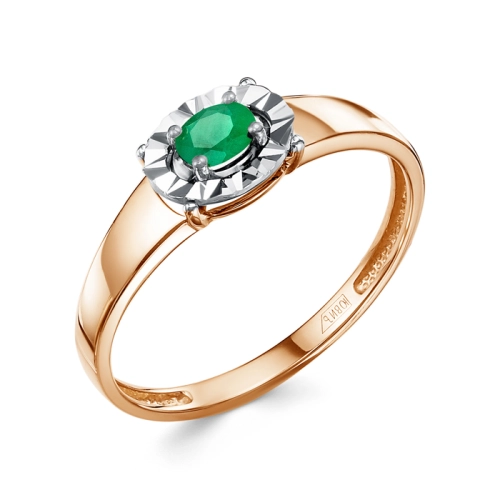 Кольцо из золота 585 пробы с изумрудом