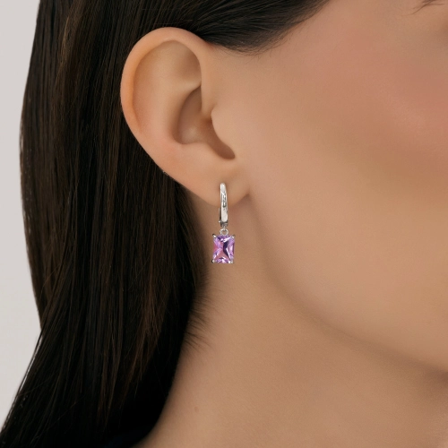 Серьги из серебра 925 пробы с аметистами