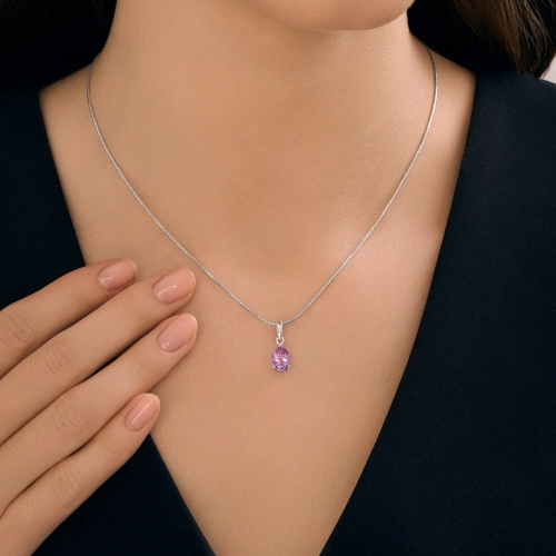 Подвеска из серебра 925 пробы с аметистом