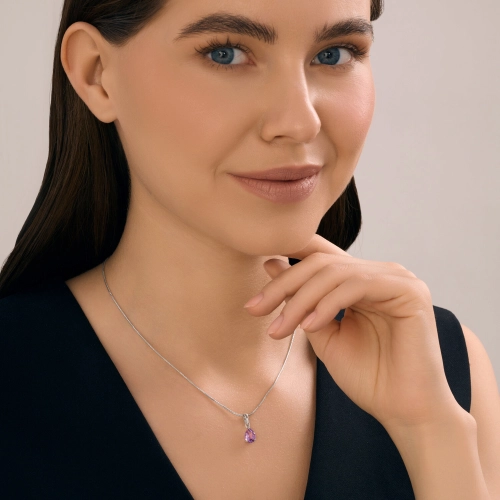 Подвеска из серебра 925 пробы с аметистом