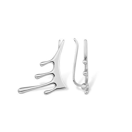 Серьги каффы из серебра 925 пробы 