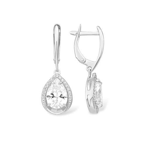 Серьги из серебра 925 пробы с фианитами