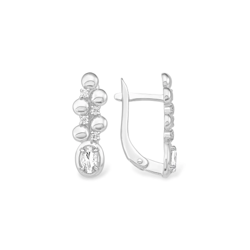 Серьги из серебра 925 пробы с фианитами
