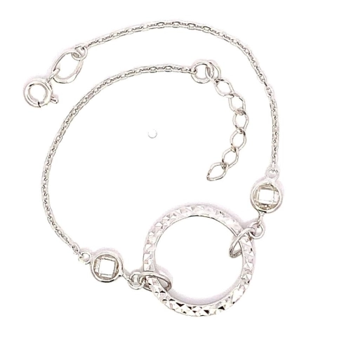 Браслет из серебра 925 пробы с фианитами