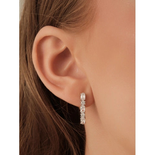 Серьги из серебра 925 пробы с фианитами