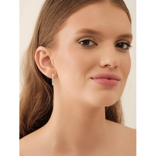 Серьги из серебра 925 пробы с фианитами