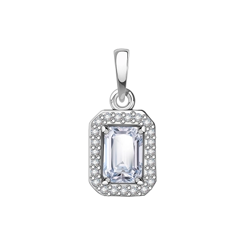 Подвеска из серебра 925 пробы с фианитами