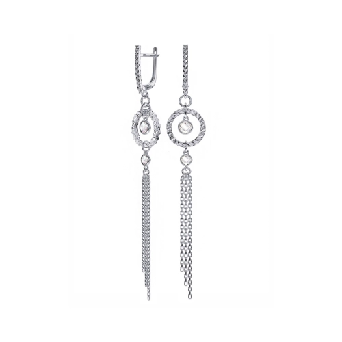 Серьги из серебра 925 пробы с фианитами