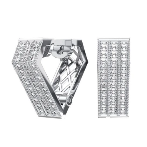 Серьги из серебра 925 пробы с фианитами