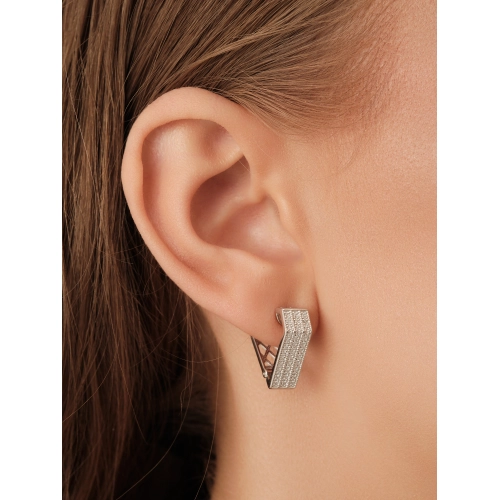 Серьги из серебра 925 пробы с фианитами