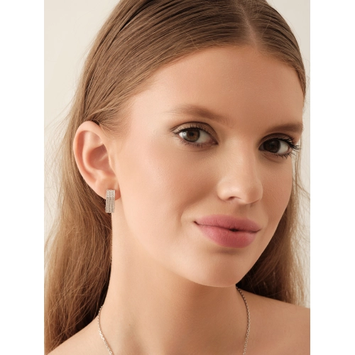 Серьги из серебра 925 пробы с фианитами