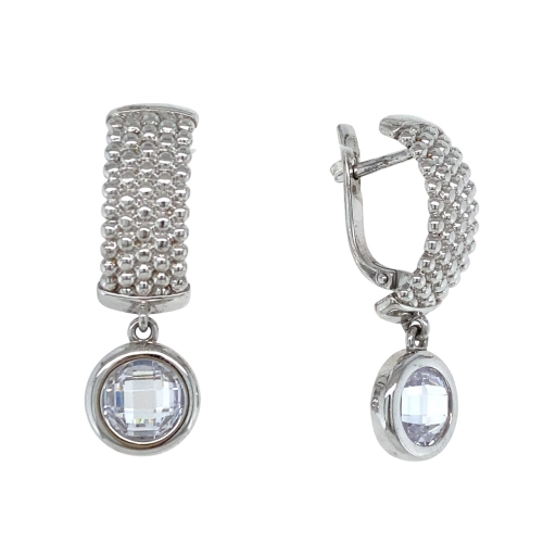 Серьги из серебра 925 пробы с фианитами