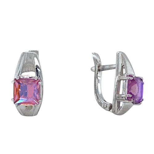 Серьги из серебра 925 пробы с ситаллами