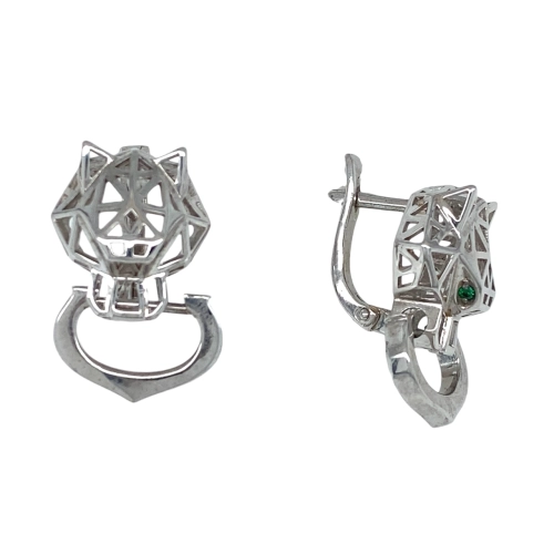 Серьги из серебра 925 пробы с цветными фианитами