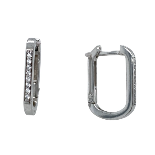 Серьги из серебра 925 пробы с фианитами
