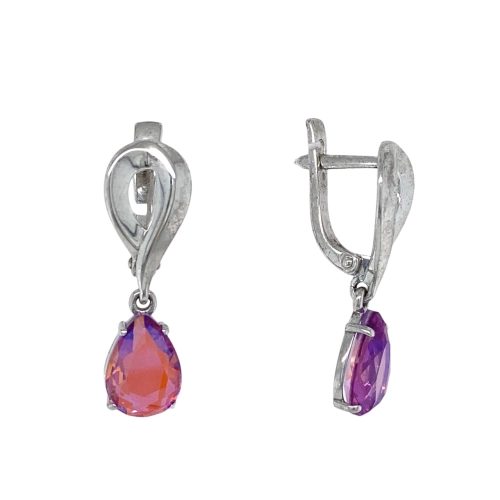 Серьги из серебра 925 пробы с ситаллами