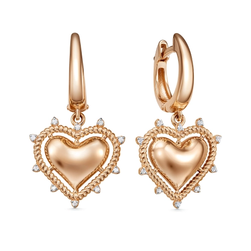 Серьги из золота 585 пробы с фианитами