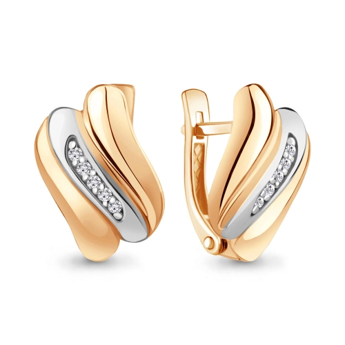 Серьги из золота 585 пробы с фианитами